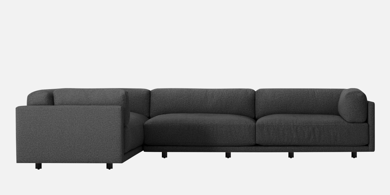 Nixon Fabric 6 Seater LHS Sectional Sofa In Charcoal grey Colour