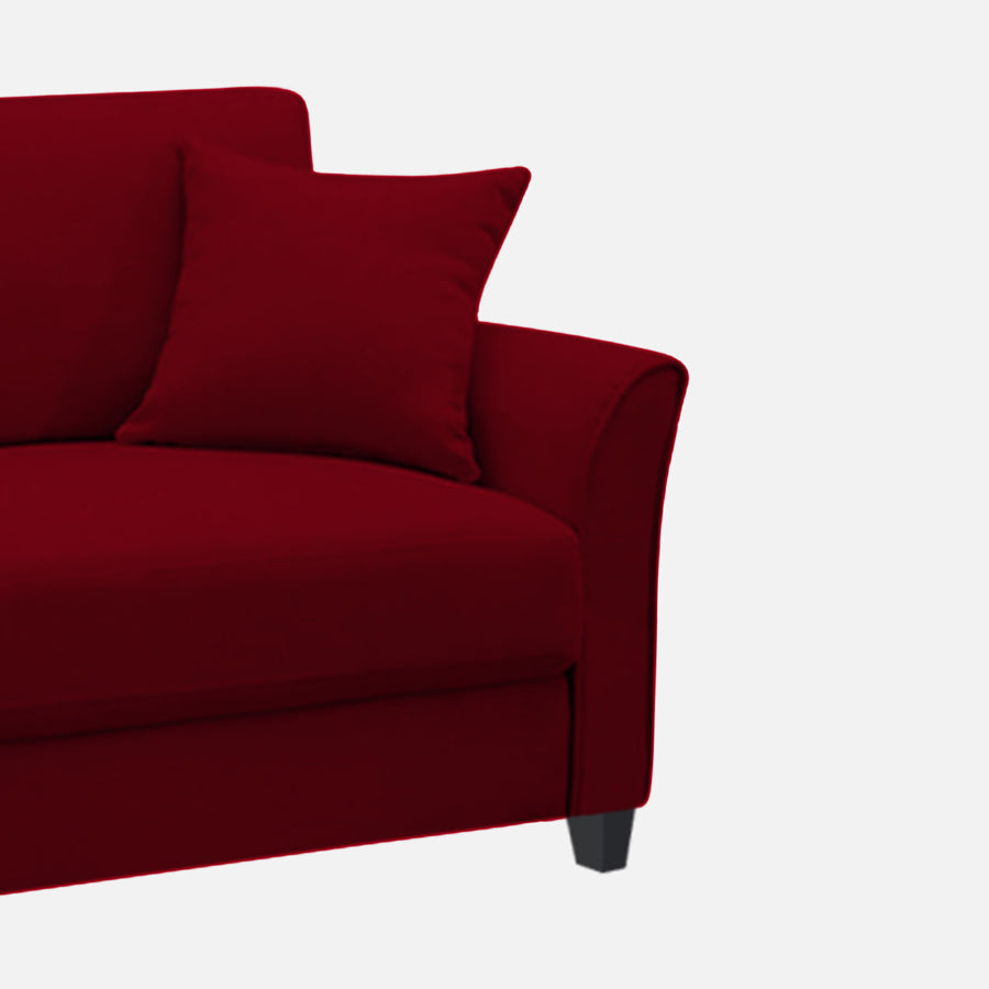 Daroo Velvet 1 Seater Sofa In Cherry Red Colour - Febonic Living