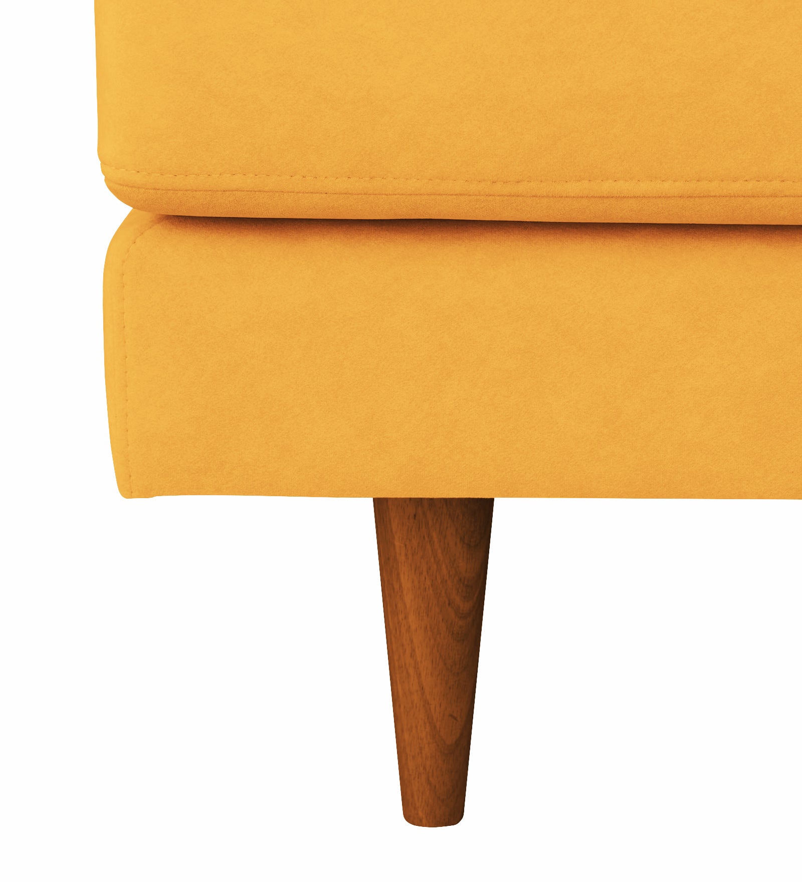 Motra Velvet 1 Seater Sofa in Turmeric yellow Colour