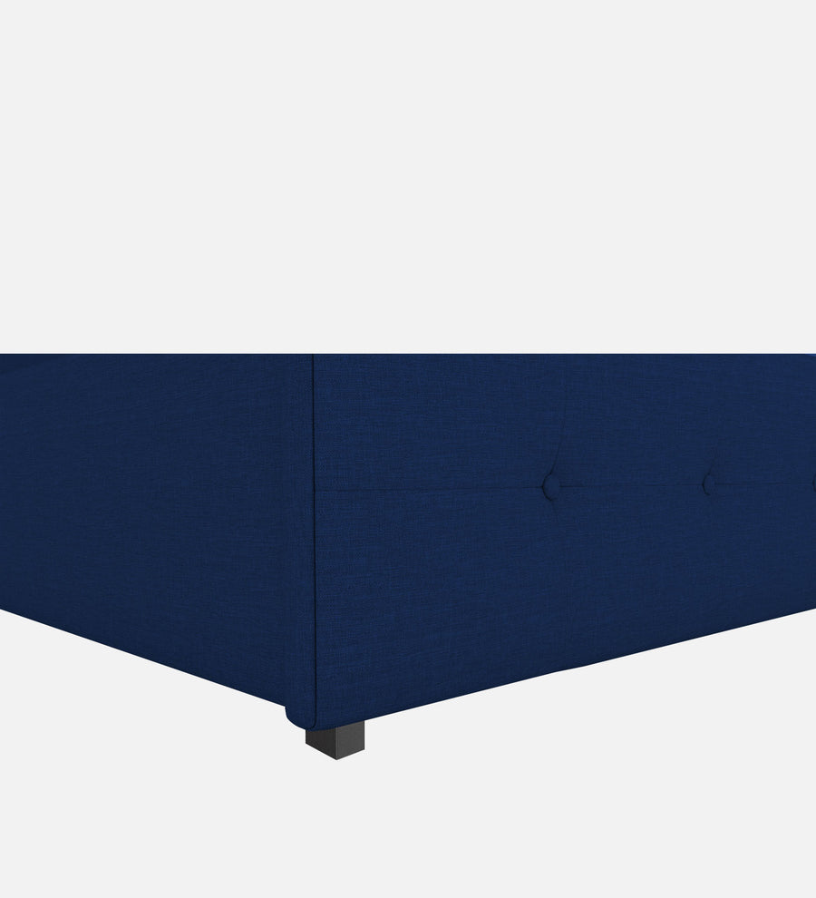 Lido Fabric Upholstered Queen Size Bed In Royal Blue Colour With Drawer Storage - Febonic Living