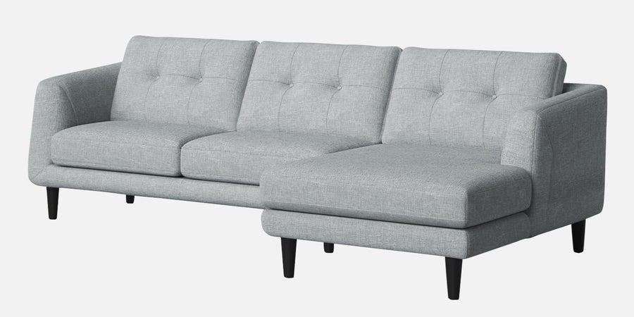 Natasha Velvet Lhs Sectional Sofa 3 Lounger In Pearl Grey Colour - Febonic Living