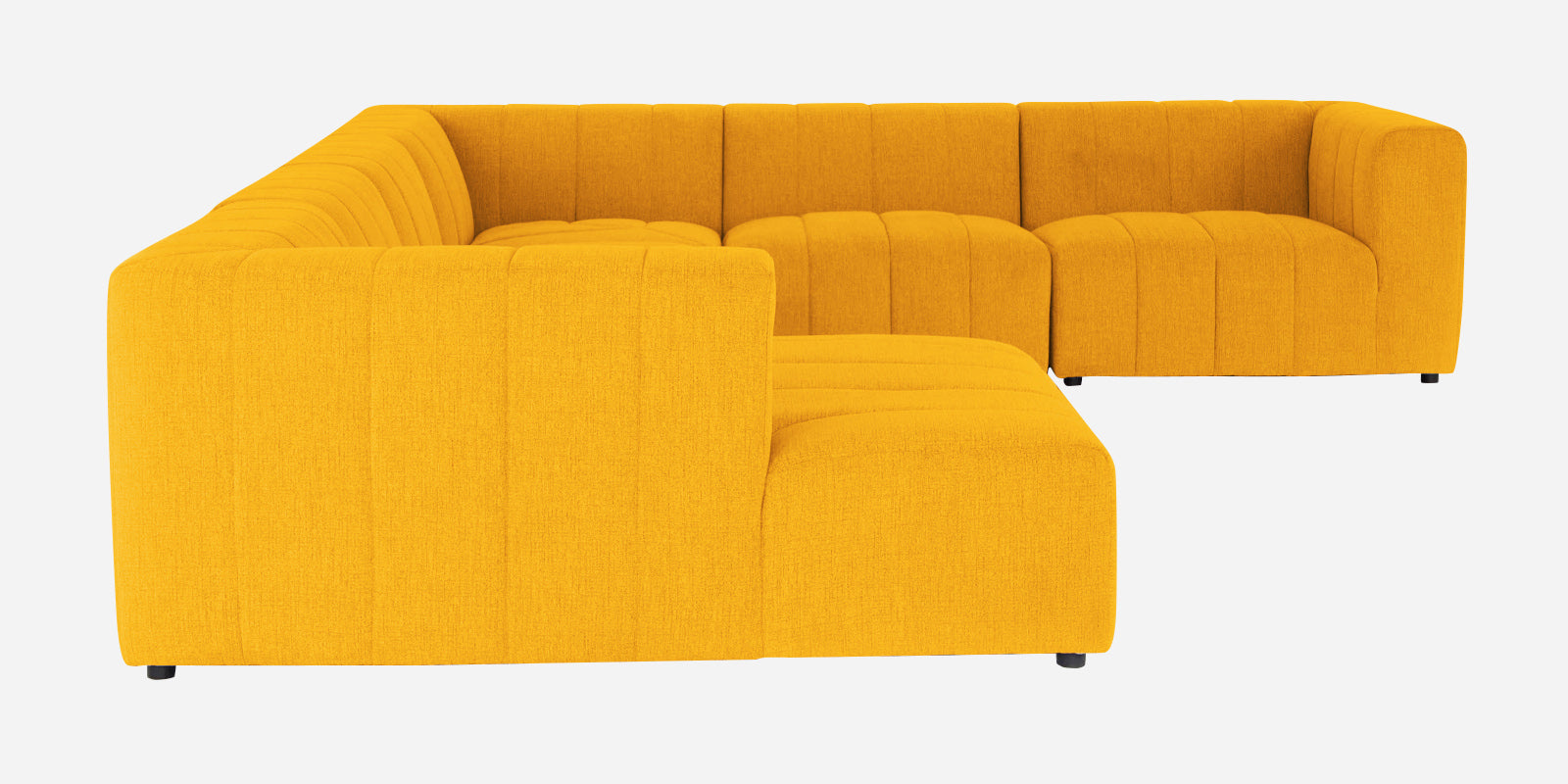 Damo Fabric RHS 8 Seater Sectional Sofa In Bold Yellow Colour