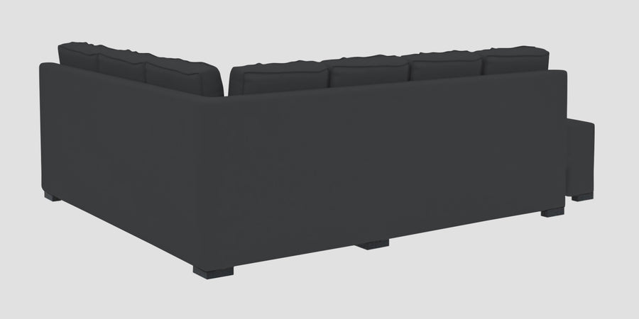 Corby Velvet Rhs 6 Seater Convertible Sofa Cum Bed In Davy Grey Colour - Febonic Living