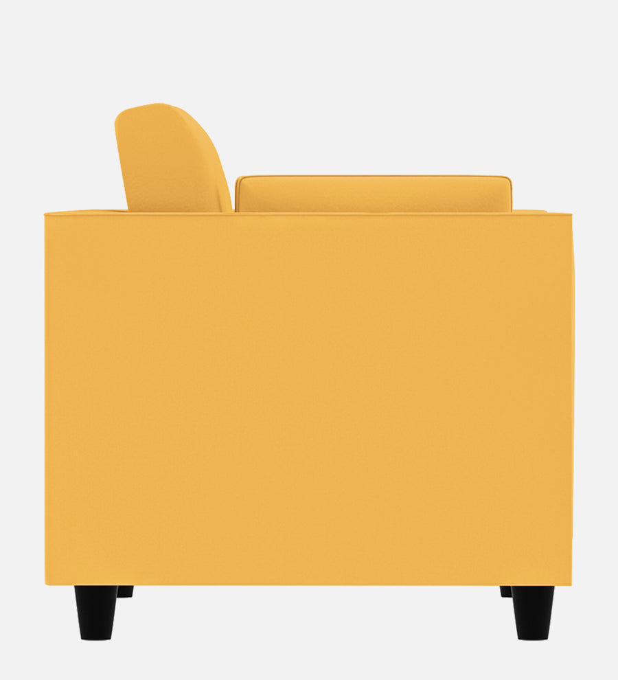 Bristo Velvet 1 Seater Sofa In Turmeric Yellow Colour With Storage - Febonic Living