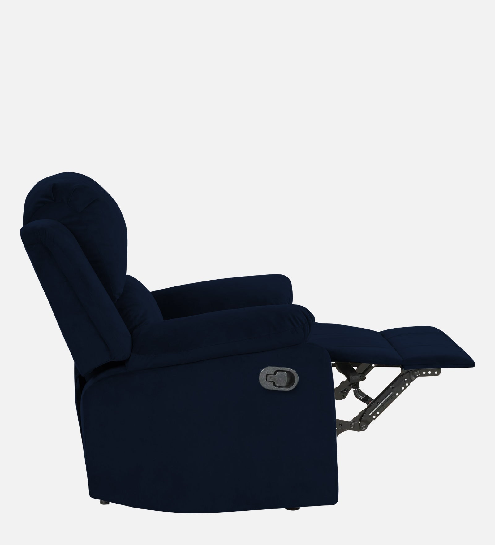 Henry Velvet Manual 1 Seater Recliner In Dark Blue Colour