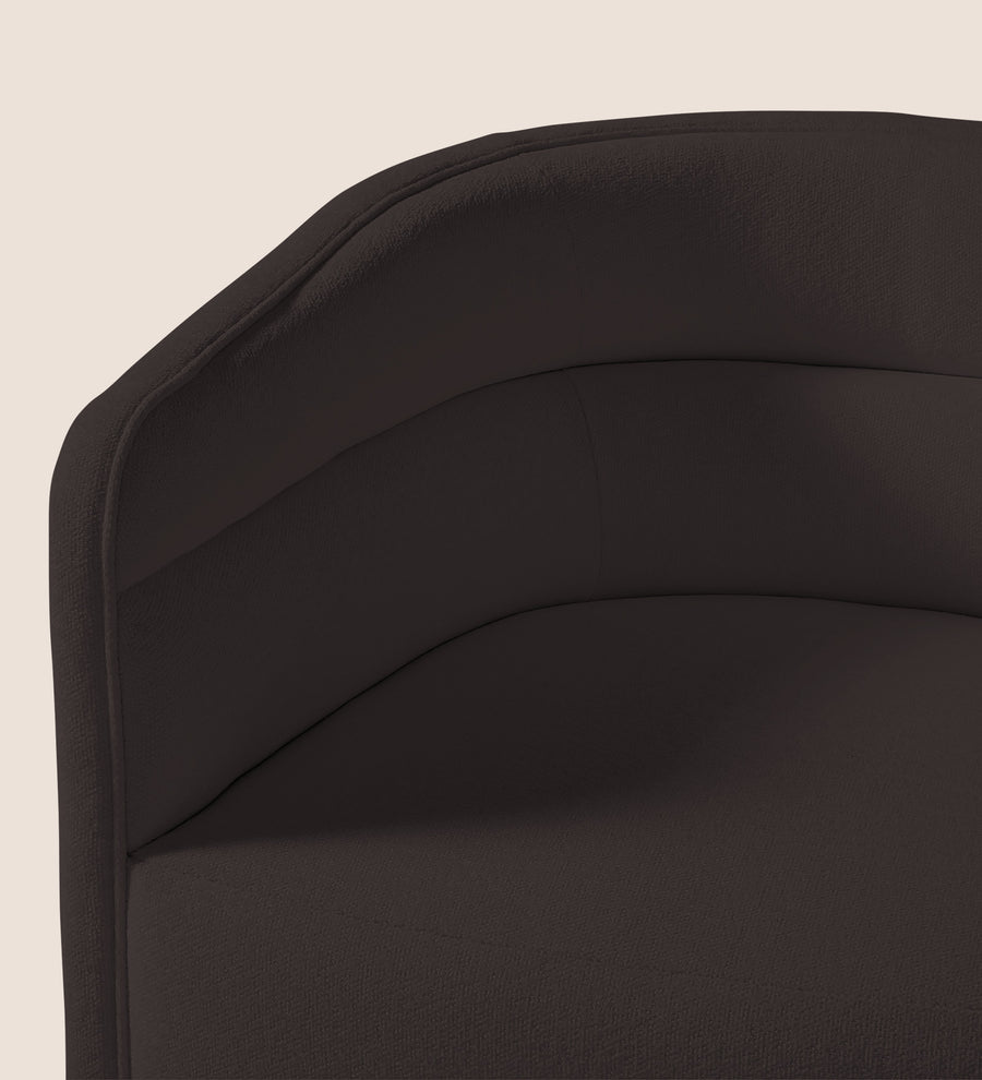 Ria Fabric Swivel Chair In Pebble Brown Colour - Febonic Living