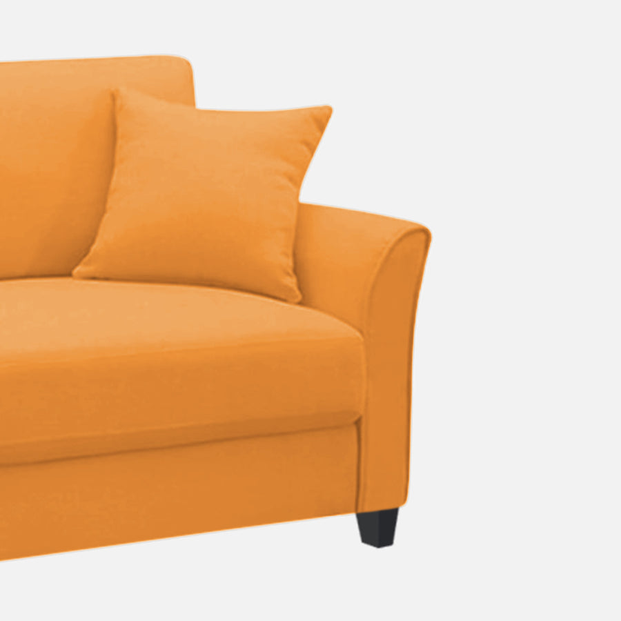 Daroo Velvet 1 Seater Sofa In Tangerine Orange Colour - Febonic Living