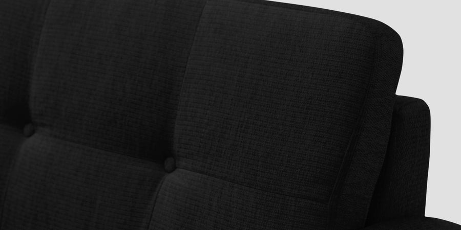 Noha Fabric 2 Seater Sofa In Zed Black Colour - Febonic Living