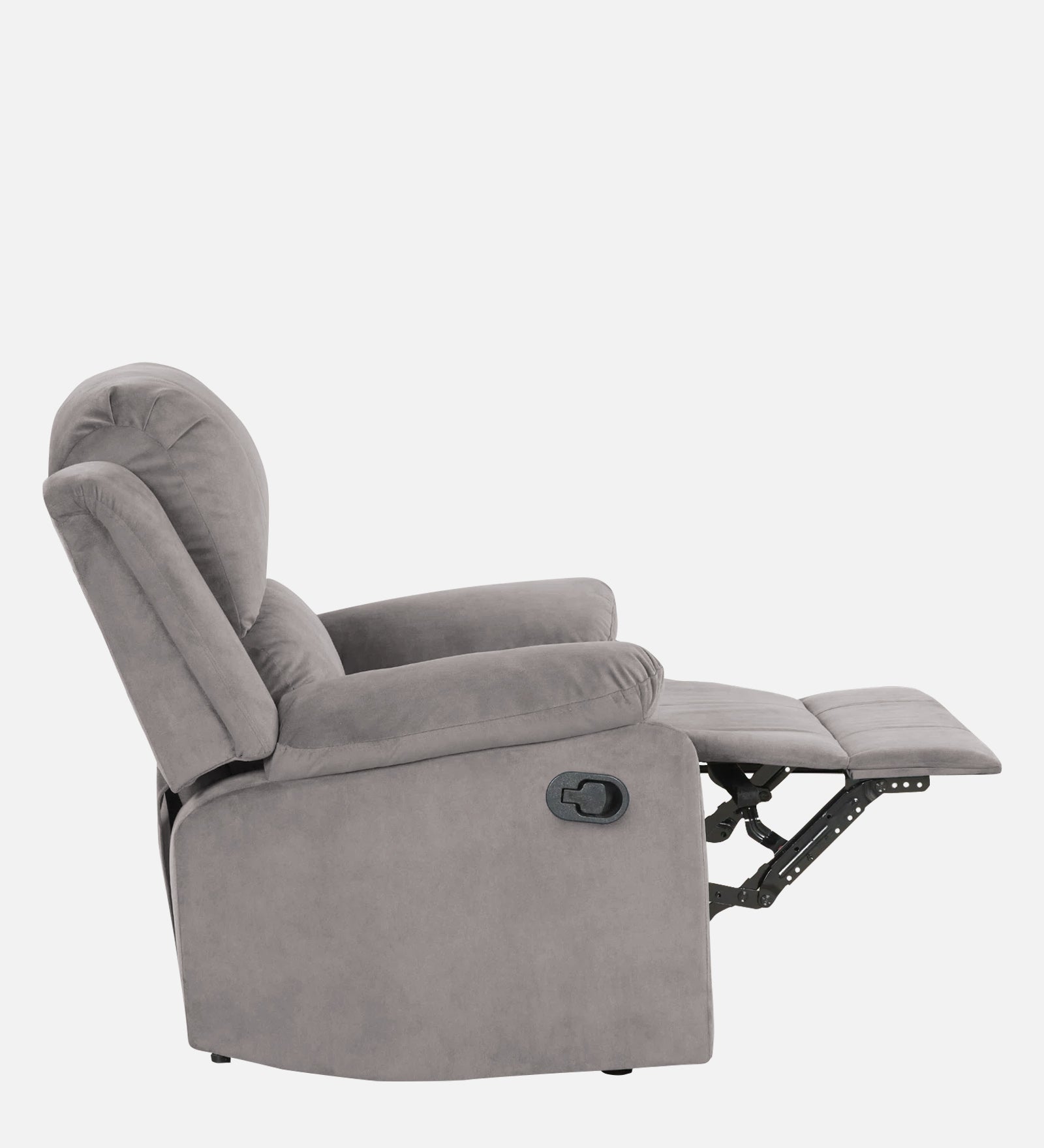 Henry Velvet Manual 1 Seater Recliner In Pearl Grey Colour