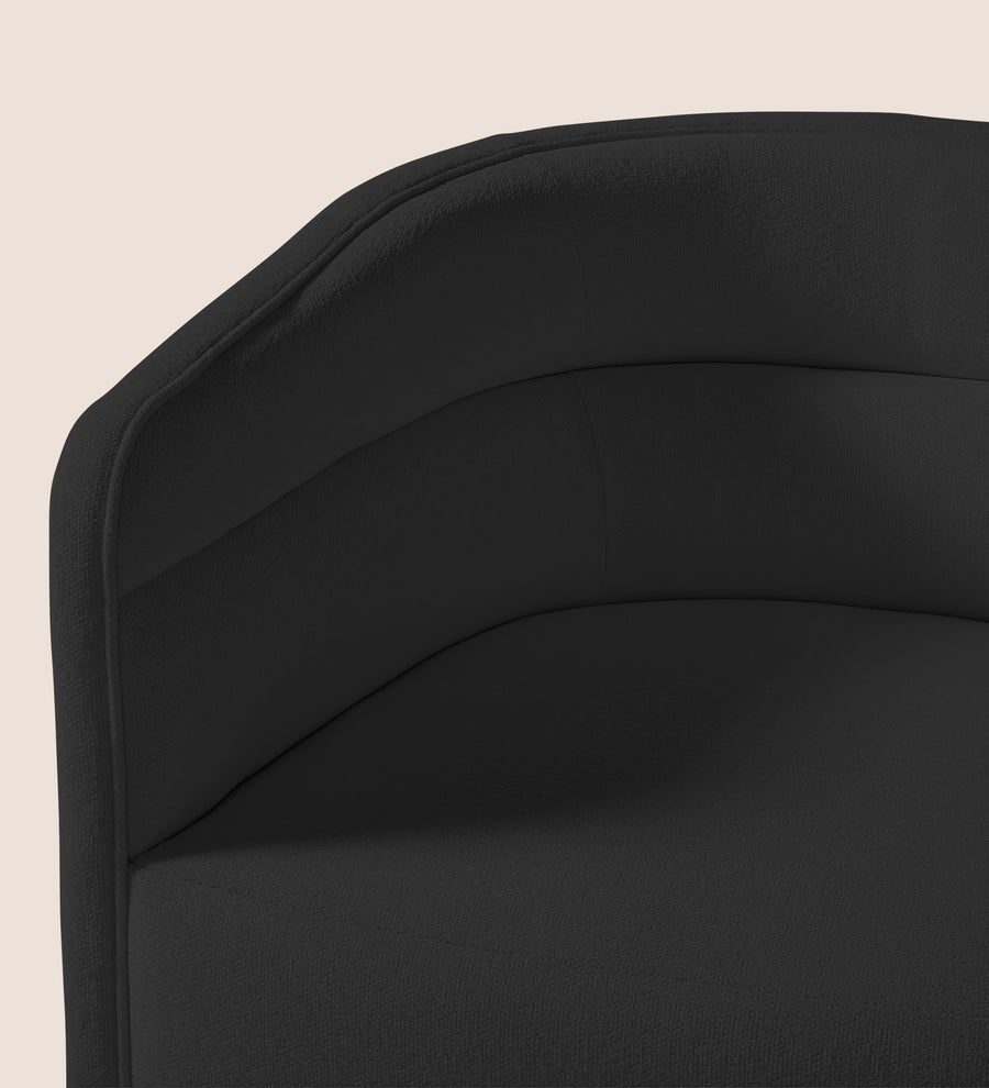 Ria Fabric Swivel Chair In Bitter Black Colour - Febonic Living