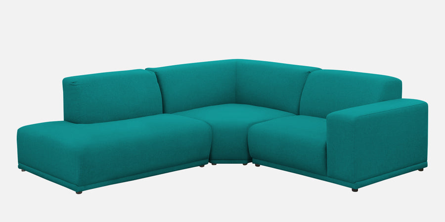 Adam Fabric Lhs Sectional Sofa 3 Ottoman Lounger In Sea Green Colour - Febonic Living
