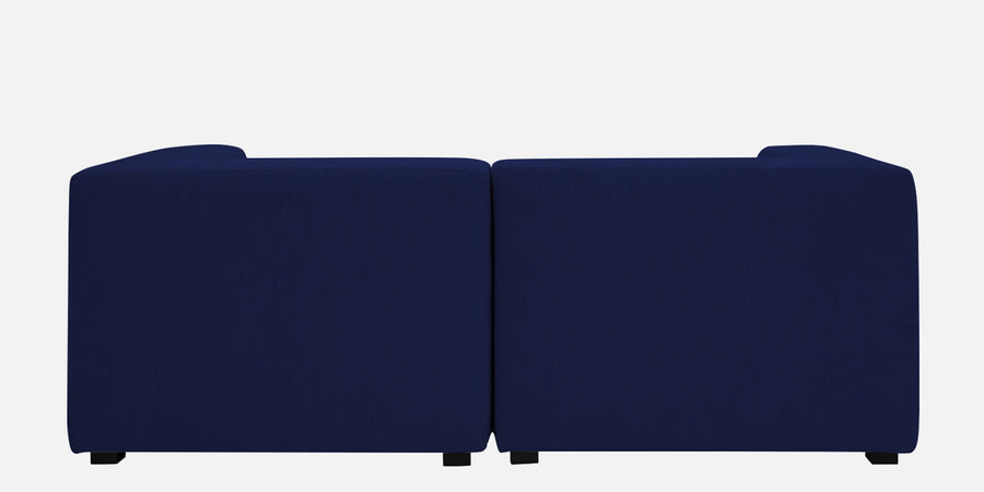 Dora Velvet Lhs Sectional Sofa 2 Ottoman Lounger In Indigo Blue Colour - Febonic Living