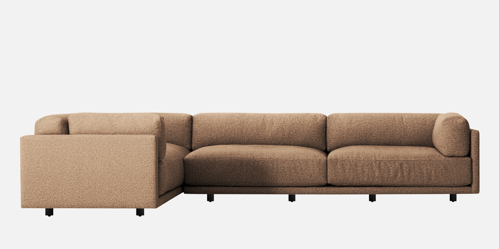 Nixon Fabric 6 Seater LHS Sectional Sofa In Cookie Beige Colour