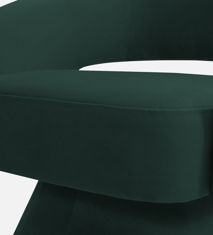 Pendra Velvet Swivel Chair In Forest Green Colour - Febonic Living
