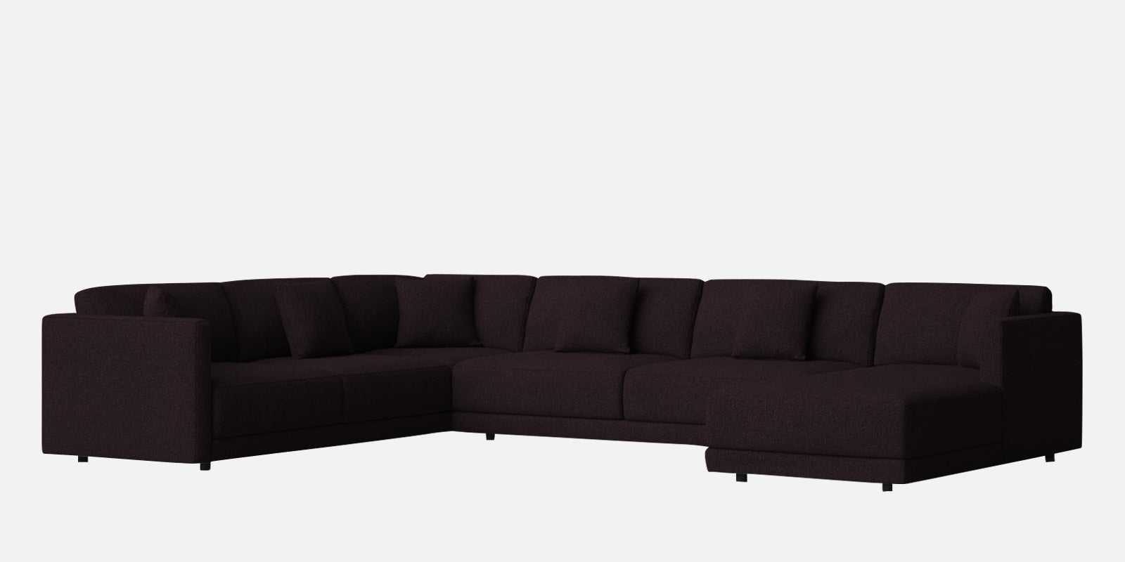 Carlin Fabric LHS 8 Seater Sectional Sofa In Cara Brown Colour