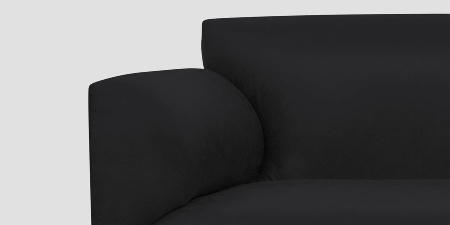 Convi Leatherette 3 Seater Sofa In Light Black Colour - Febonic Living