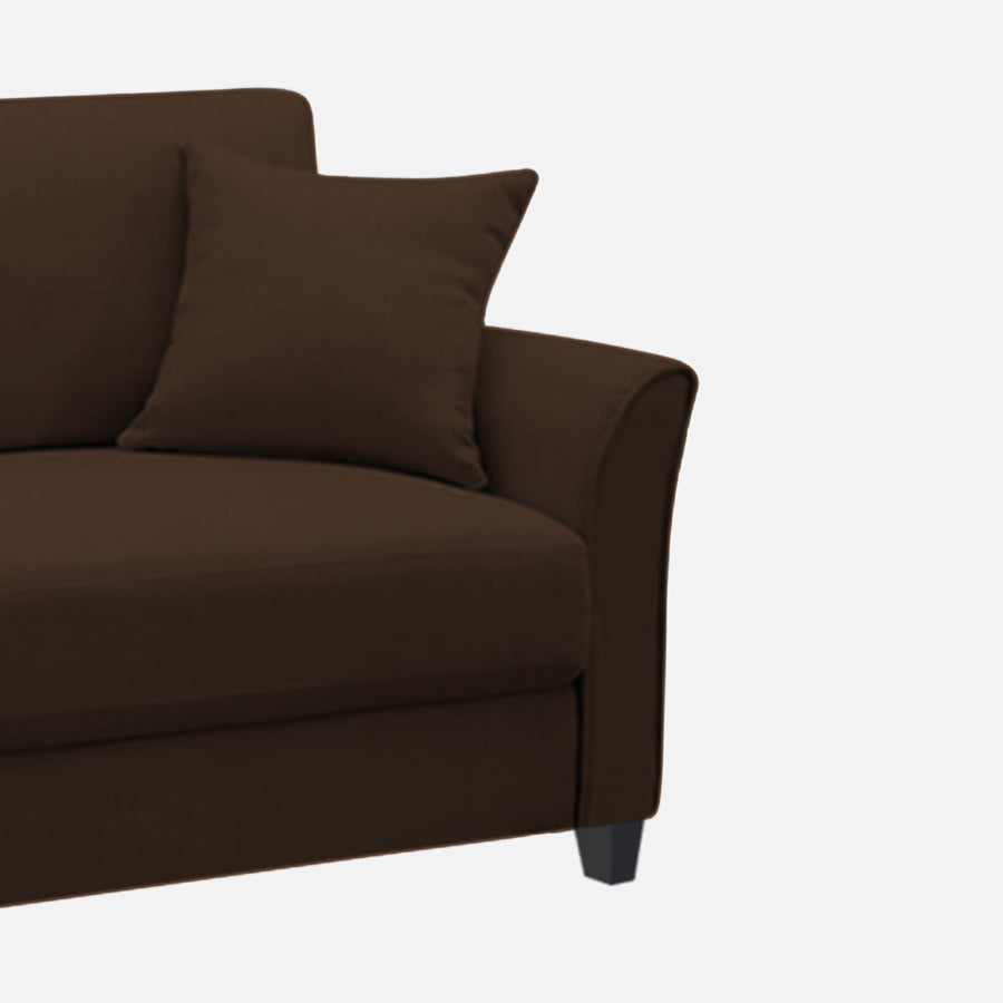 Daroo Velvet 1 Seater Sofa In Chocolate Brown Colour - Febonic Living
