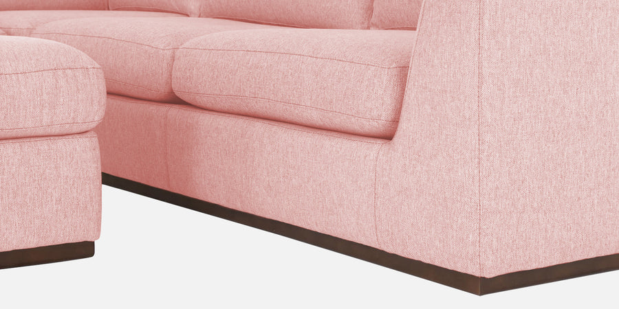 Freedom Velvet 6 Seater Lhs Corner Sofa In Millennial Pink Colour With Ottoman - Febonic Living