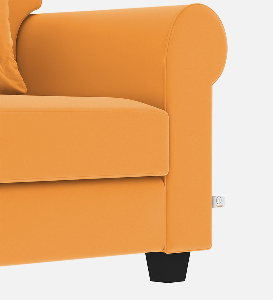 Numonk Velvet 1 Seater Sofa In Tangerine Orange Colour - Febonic Living