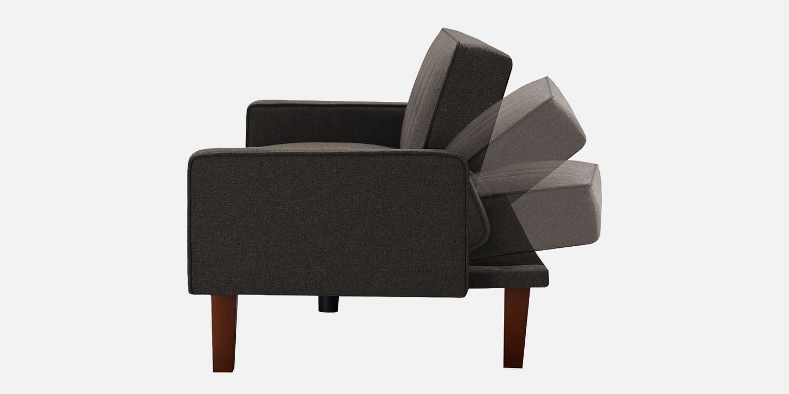 Nebia Fabric 3 Seater Convertable Sofa Cum Bed in Dark Brown Colour