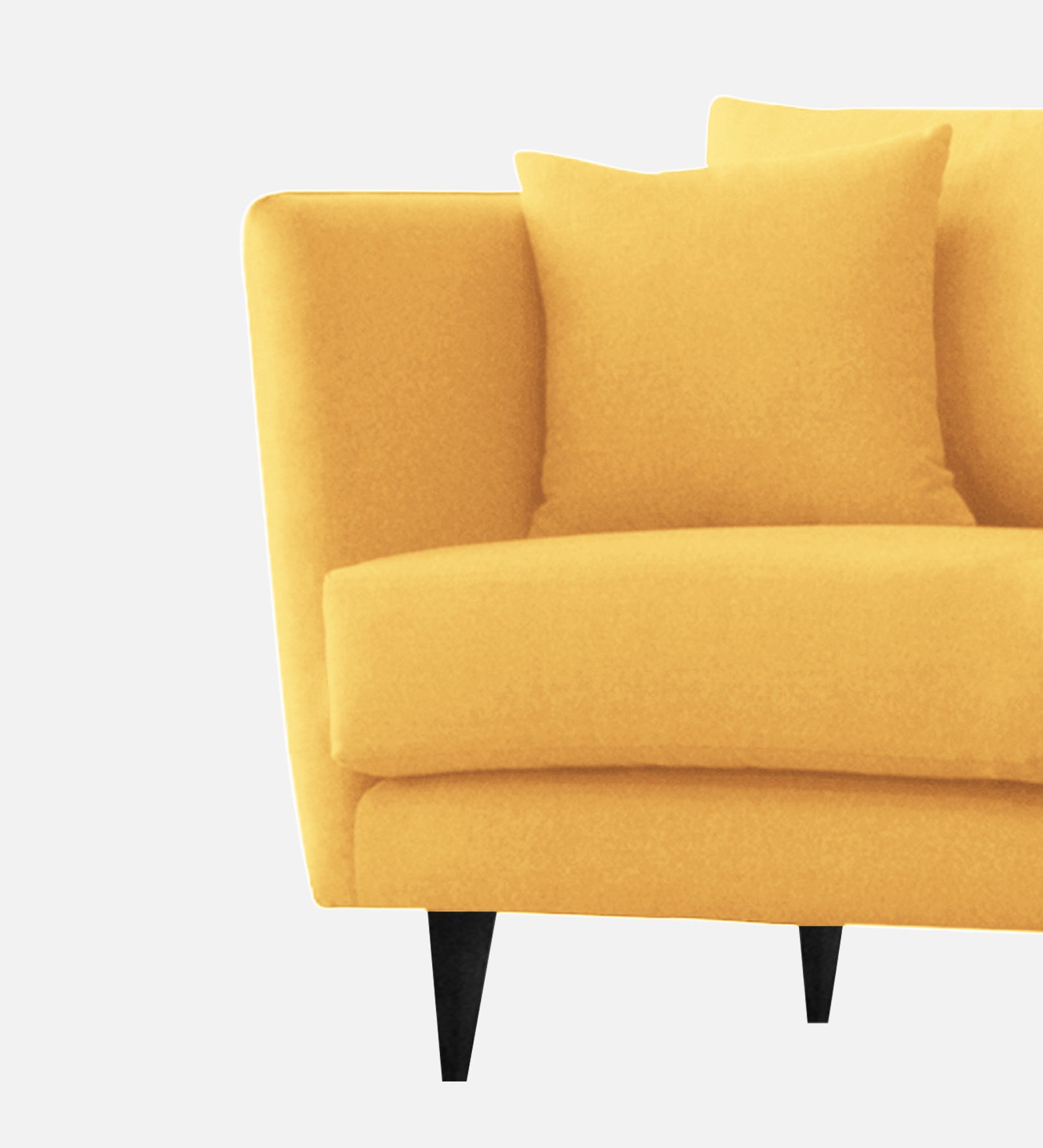 Norway Velvet 1 Seater Sofa In Turmeric Yellow Colour