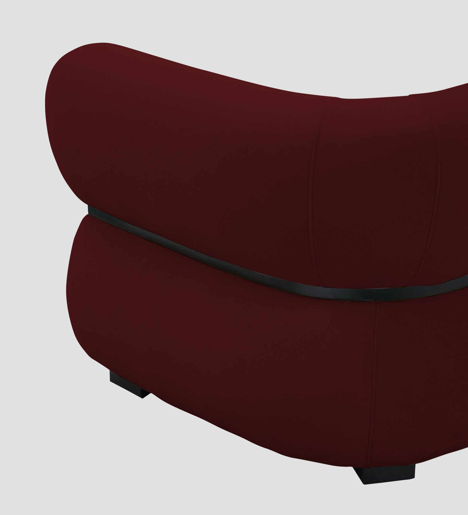 Kula Velvet 1 Seater Sofa In Blood Maroon Colour