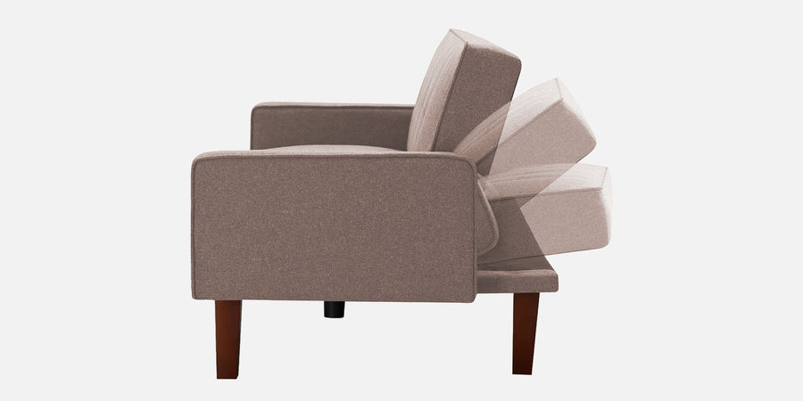 Nebia Fabric 3 Seater Convertible Sofa Cum Bed In Kadhi Beige Colour - Febonic Living