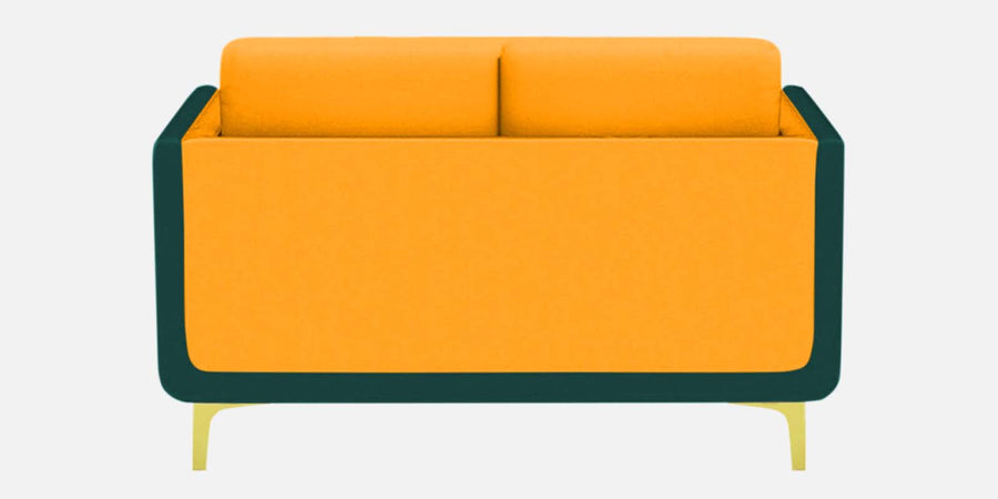 Visky Velvet 2 Seater Sofa In Saffron Yellow And Amazon Green Colour - Febonic Living