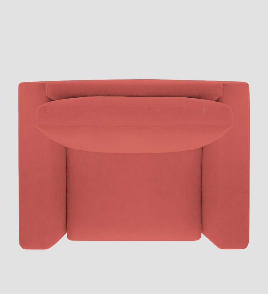 Esha Fabric 1 Seater Sofa In Salmon Pink Colour - Febonic Living