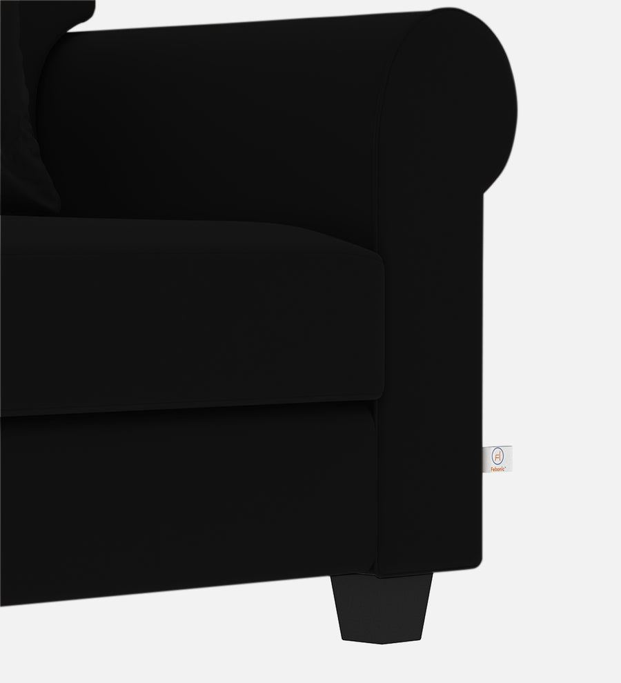 Numonk Velvet 1 Seater Sofa In Adam Black Colour - Febonic Living