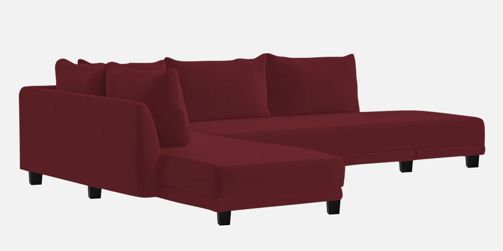 Ira Fabric RHS 6 Seater Sofa Cum Bed In Blood Maroon Colour