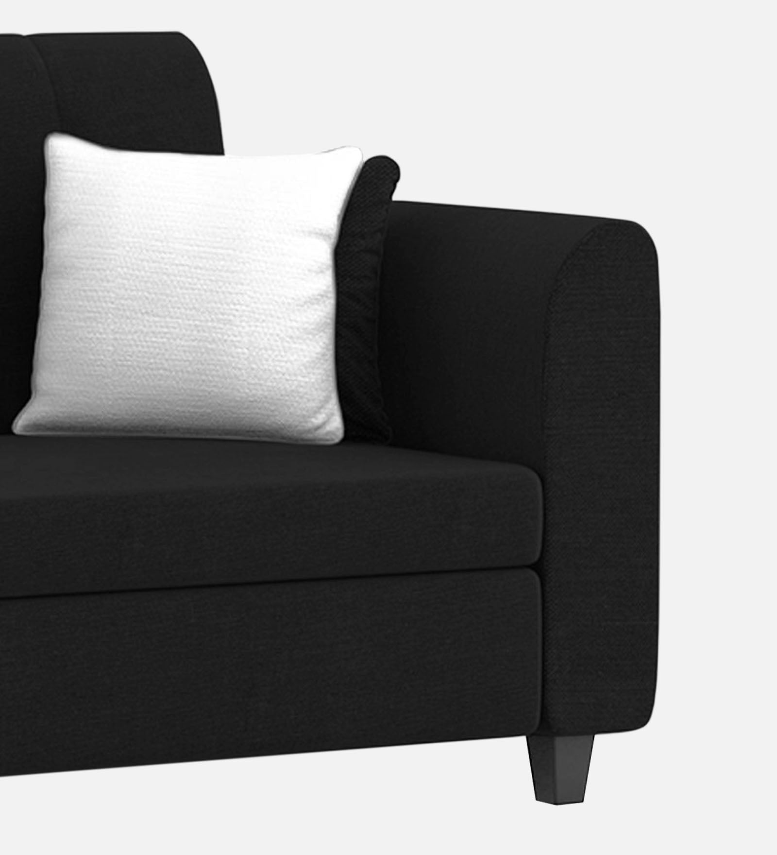 Denmark Fabric 1 Seater Sofa in Zed Black Colour