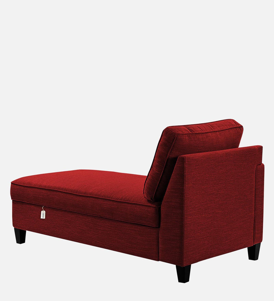 Royee Fabric Lhs Chaise Lounger In Blood Maroon Colour With Storage - Febonic Living