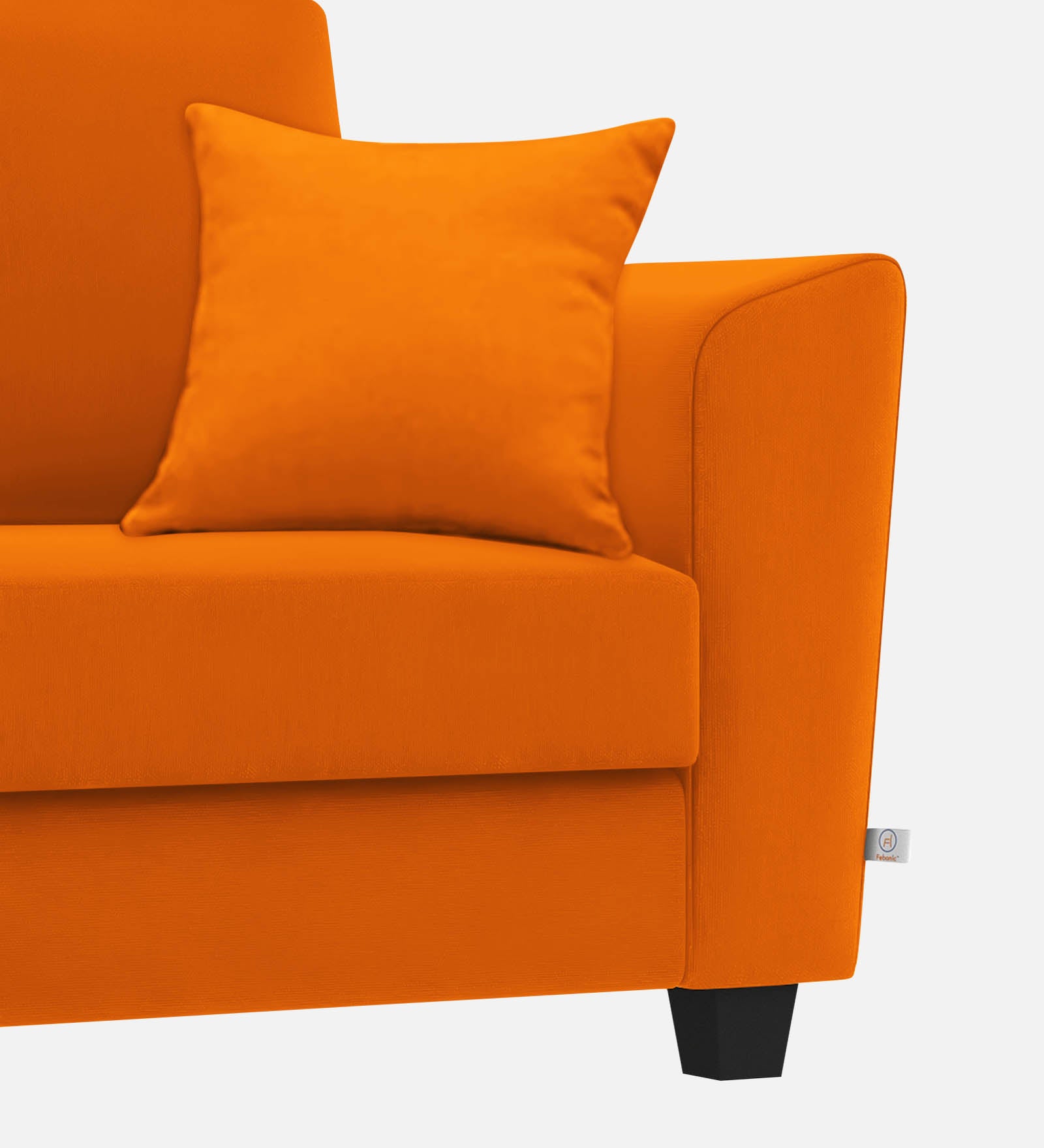 Daku Fabric 1 Seater Sofa in vivid orange Colour