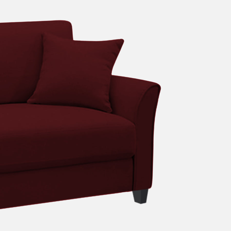 Daroo Velvet 1 Seater Sofa In Dark Maroon Colour - Febonic Living