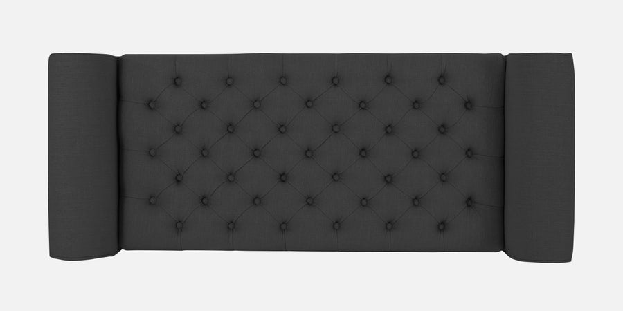 Nowia Fabric 3 Seater Recamier In Charcoal Grey Colour With Storage - Febonic Living