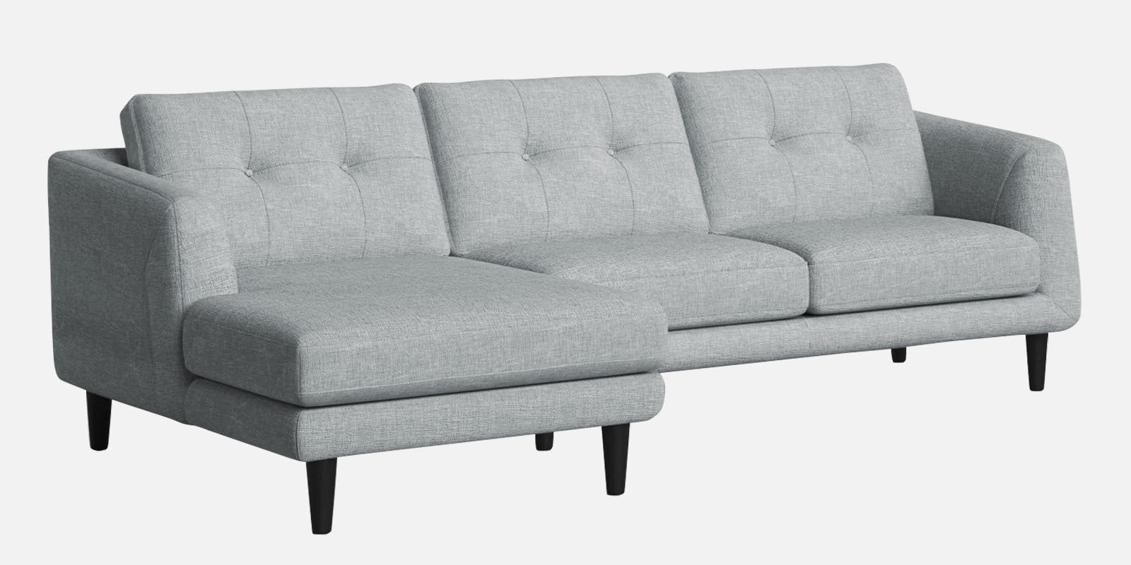 Natasha Velvet RHS Sectional Sofa (3+Lounger) in Pearl grey Colour