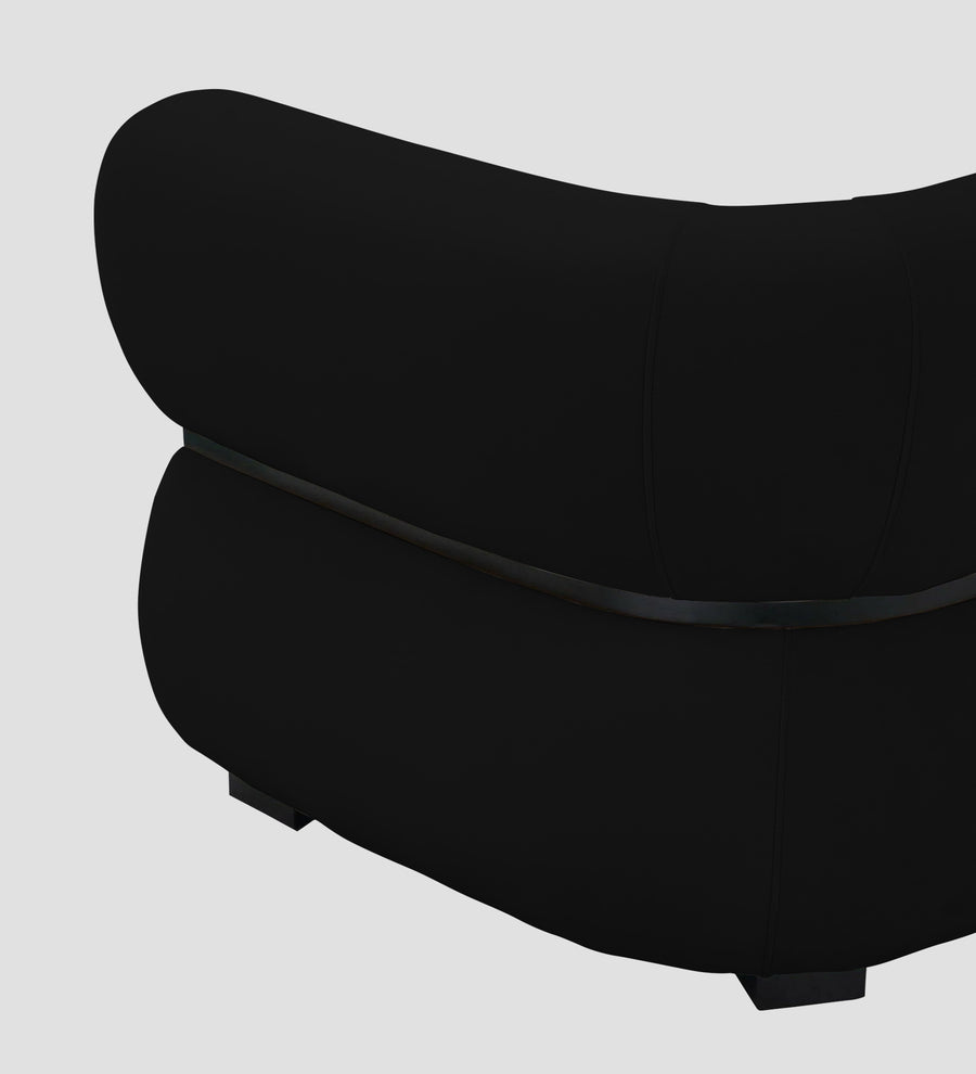 Kula Velvet 1 Seater Sofa In Adam Black Colour - Febonic Living