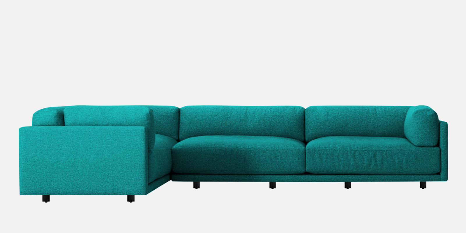 Nixon Fabric 6 Seater LHS Sectional Sofa In Sea Green Colour