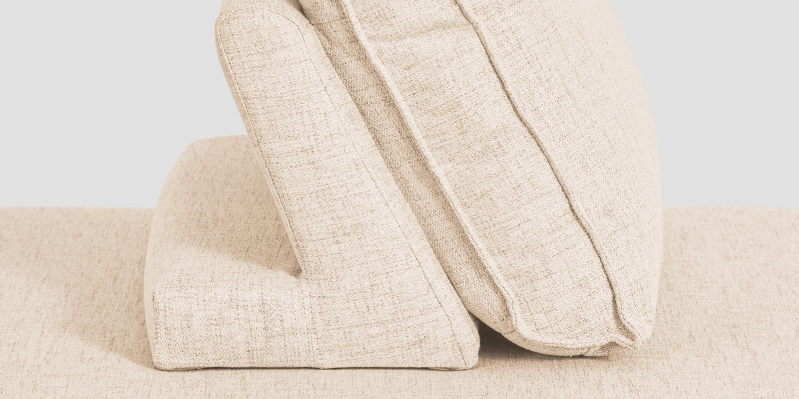 Hiver Fabric Day Bed Sofa In Woom Beige Colour With Back Rest - Febonic Living