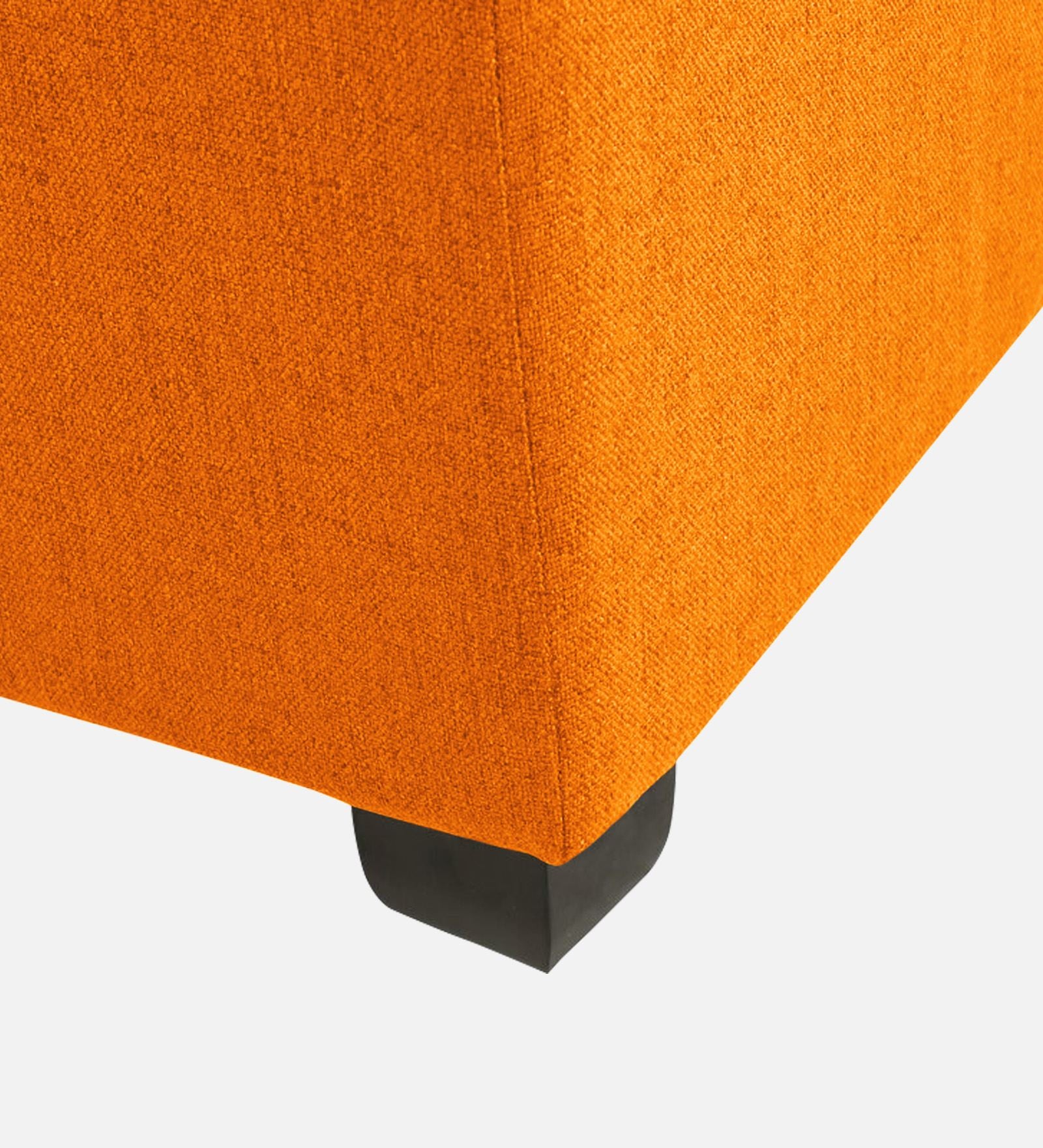 Mubila Fabric Ottoman In Vivid Orange Colour With Storage