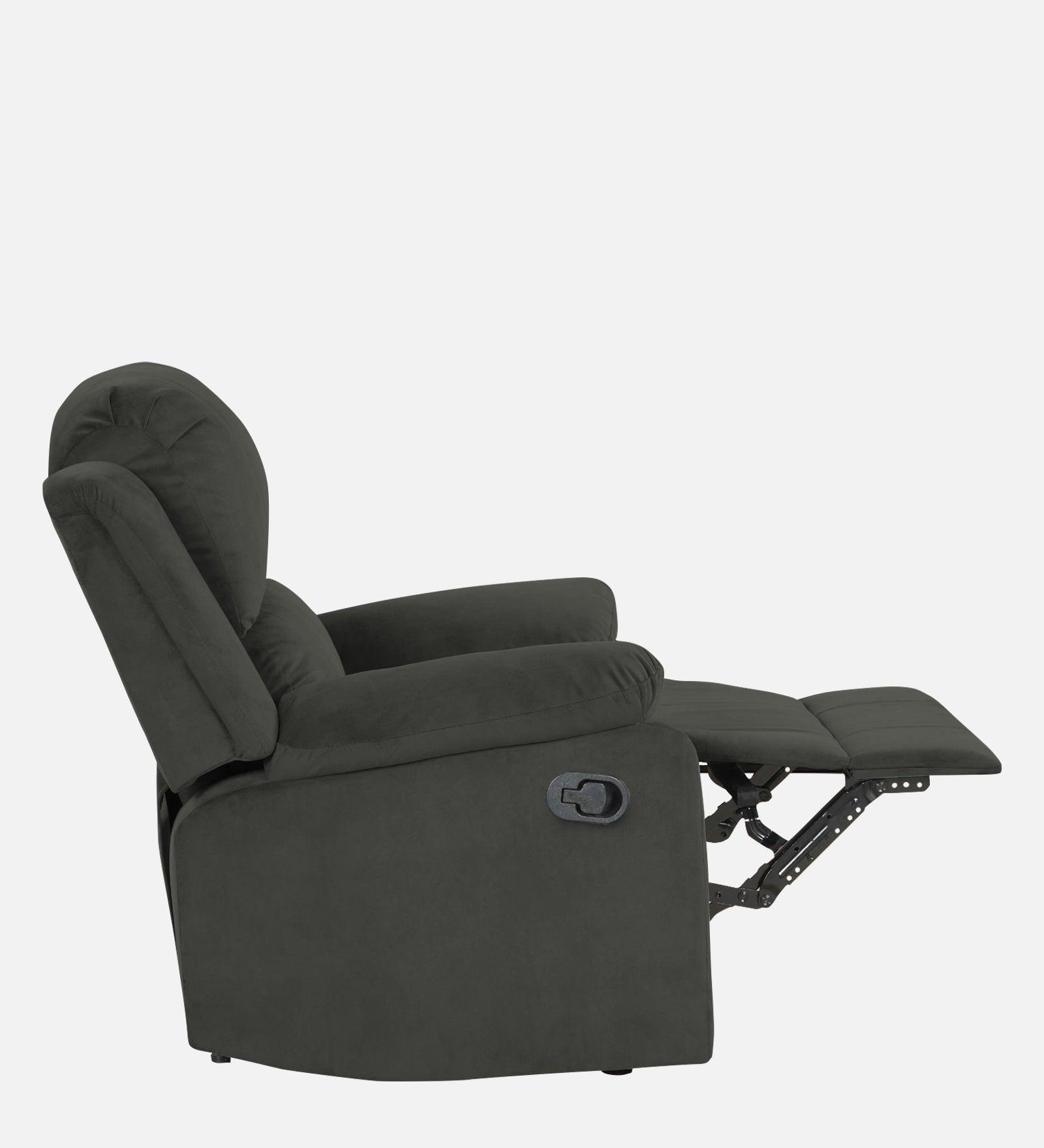 Henry Velvet Manual 1 Seater Recliner In Hory Grey Colour