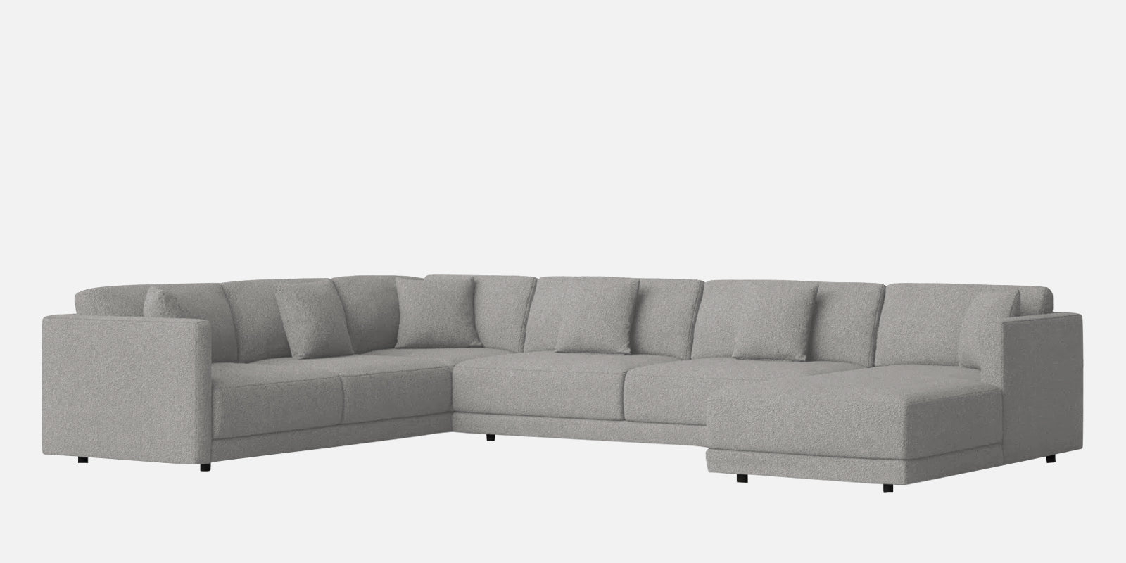 Carlin Fabric LHS 8 Seater Sectional Sofa In Lit Grey Colour