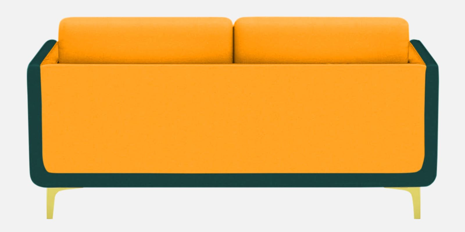 Visky Velvet 3 Seater Sofa in Saffron Yellow-Amazon Green Colour