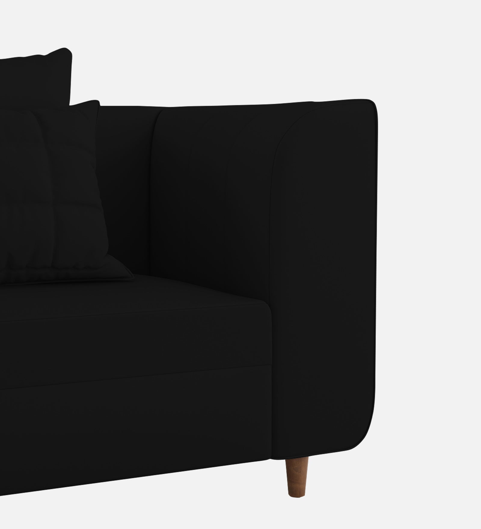 Sumo Velvet 1 Seater Sofa in Adam Black Colour