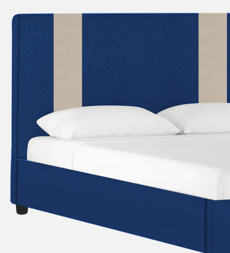 Alisha Leatherette King Size Bed In Blue Colour - Febonic Living
