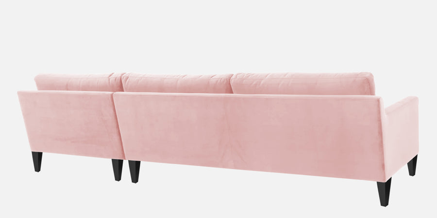 Jones Velvet Lhs Sectional Sofa 3 Lounger In Millennial Pink Colour - Febonic Living