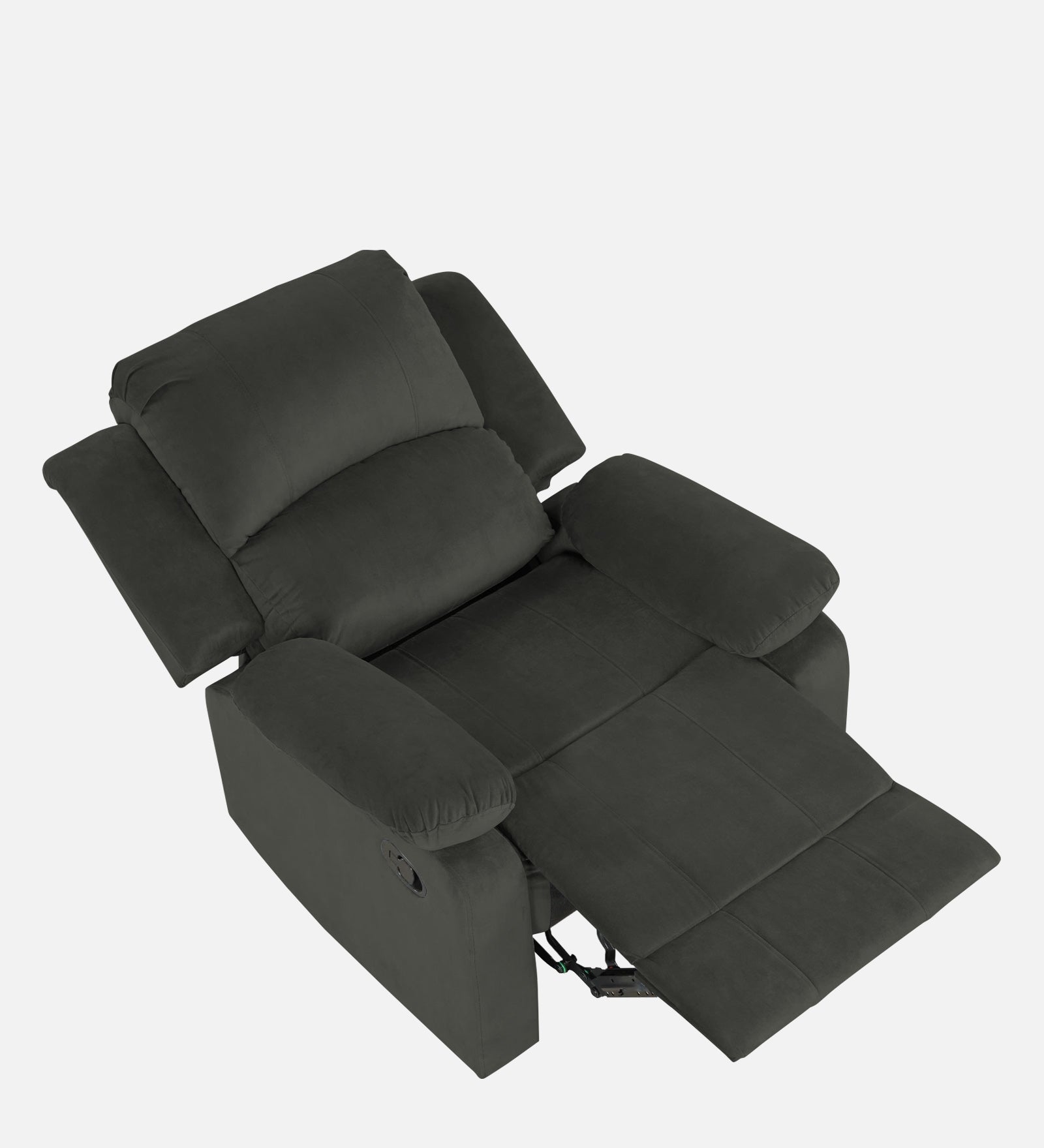 Henry Velvet Manual 1 Seater Recliner In Hory Grey Colour