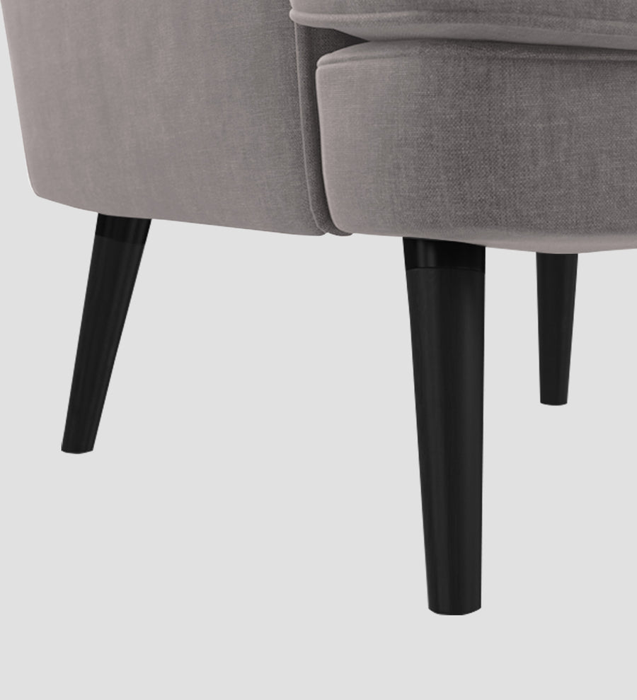 Niya Velvet Wing Chair In Pearl Grey Colour - Febonic Living