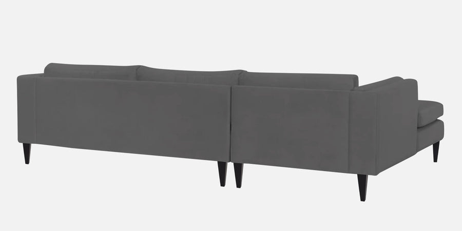 Jasper Velvet Lhs Sectional Sofa 3 Lounger In Davy Grey Colour - Febonic Living